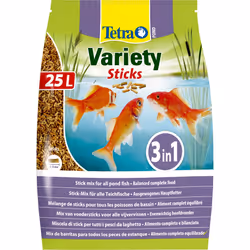 Tetra Pond Variety Sticks 25L Litre Bag Fish Food for Koi Goldfish Carp Floating Wheatgerm Ponds Stick