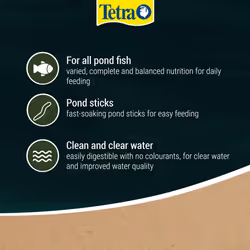 Pond Variety Sticks Fish Food, Mix of Three Different Food Sticks for All Pond Fish, 25 Litre