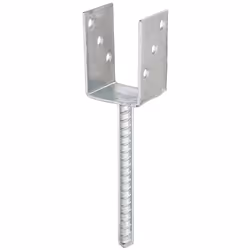 GAH-Alberts U post support with concrete anchor made of rippled steel, Steel, Steel, Hot-dip galvanized coating, 1 pc(s), ETA ...