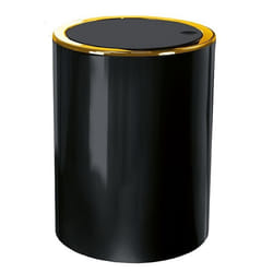 Kleine Wolke 8418926858 trash can 5 L Round Acrylonitrile butadiene styrene (ABS) Black, Gold