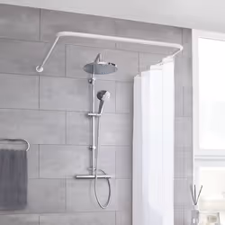 Kleine Wolke Universal Shower Curtain Rod 3 Sizes Bathroom Rod Chrome/White - white
