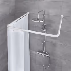 Kleine Wolke Universal Shower Curtain Rod 3 Sizes Bathroom Rod Chrome/White - white