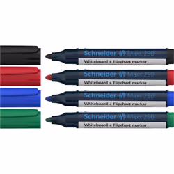 Schneider Schreibgeräte Maxx 290 marker 4 pc(s) Bullet tip Black, Blue, Green, Red