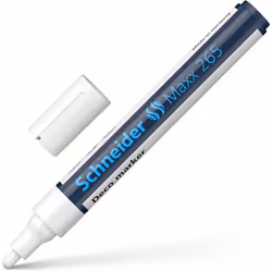 SCHNEIDER AG Maxx 265 Chalk Marker Bullet Tip 2mm-3mm Line White (Pack