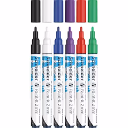 Schneider Schreibgeräte Paint-It, 6 pc(s), Black, Blue, Green, Purple, Red, White, Bullet tip, Black, Blue, Green, Purple, Re ...