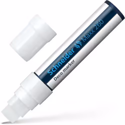 SCHNEIDER AG Maxx 260 Chalk Marker Chisel Tip 5mm-15mm Line White (Pac