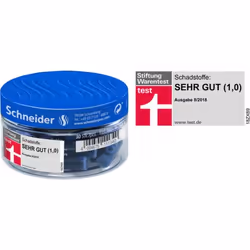 Schneider Schreibgeräte Ink cartridges, Blue, Thin, Rubber, schneiderpen, 30 pc(s), Jar
