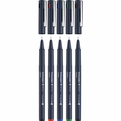 Schneider Schreibgeräte Pictus, Black, Blue, Green, Red, Black, Plastic, Water-based ink, 0.5 mm, Metal