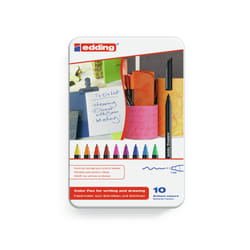 Edding 1200 colourpen felt pen Fine Black, Blue, Brown, Green, Orange, Pink, Purple, Red, Yellow 10 pc(s)