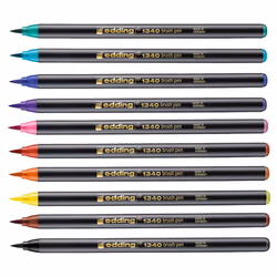 Edding 1340 Artist Brush Felt Fibre Tip Pen - Brush Style Tip - Yellow Ink - Single