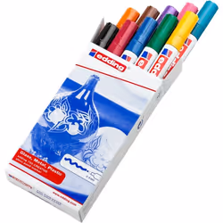 Edding 750, Black, Blue, Brown, Green, Light Blue, Orange, Pink, Red, Violet, Yellow, Multicolour, 10 colours, Bullet tip, Ro ...