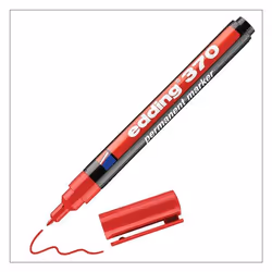 Edding 370 Permanent Marker Bullet Tip 1mm Line Red (Pack 10) - 4-3700