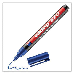 Edding 370 Permanent Marker Bullet Tip 1mm Line Blue (Pack 10) - 4-370