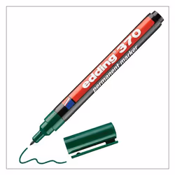 Edding 370 Permanent Marker Bullet Tip 1mm Line Green (Pack 10) - 4-37