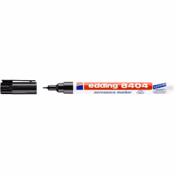 Edding 8404, Black, Bullet tip, Black, White, Fine, 0.75 mm, Aluminium, Iron, Metal, Plastic, Rubber, Stainless steel, Steel