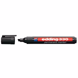 Permanent marker with chisel tip. permanent. low-odour ink