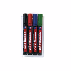 Edding 330/4 S, Black, Blue, Green, Red, 4 pc(s)