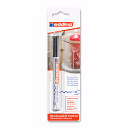 Edding e-751, Black, Black, White, Fine, Bullet tip, Round, 1 mm