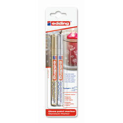 Edding e-751 marker 2 pc(s) Bullet tip Gold, Silver