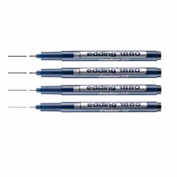 Edding 1880 Drawliner Fineliner Drawing Pen - 0.4mm - Black Ink - Single