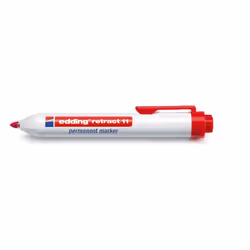 Edding retract 11, Red, Bullet tip, Plastic, 1.5 mm, 3 mm, Cardboard, Glass, Leather, Metal, Paper, Plastic, Wood