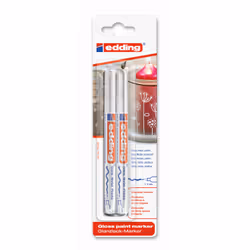 Edding e-751, White, White, Fine, Bullet tip, Round, 1 mm