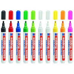 Edding 4095 chalk marker Black. Blue. Green. Orange. Pink. Red. White.