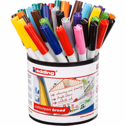 Edding Colour Pen Broad Assorted Colours Classpack (Pack 42) - 4-COLBR