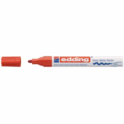 Edding 750, Red, Fine tip, White, Aluminium, Bold, 2 mm