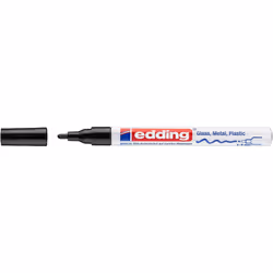 Edding 751, Black, Bullet tip, Black, White, Aluminium, Fine, 1 mm