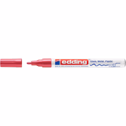 Edding 751, Red, Bullet tip, Red, White, Aluminium, Fine, 1 mm
