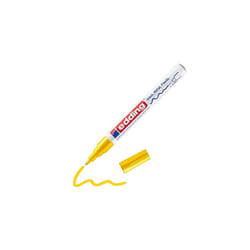 edding 751 Gloss Paint Marker - Yellow - 1 Paint Marker - Round Tip 1-2 mm - Paint Pen for Glass, Pebbles, Wood, Plastic, Paper - Waterproof, Hig