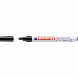 Edding 780, Black, Fine tip, Black, White, Aluminium, Fine, 0.8 mm