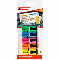 Edding 7, 5 pc(s), Blue, Green, Orange, Pink, Yellow, Chisel tip, Assorted colours, 1 mm, 3 mm