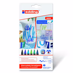 Edding 4200, Black, Blue, Cyan, Green, Light Green, Purple, Multicolour, 6 colours, Round, 1 mm, 4 mm