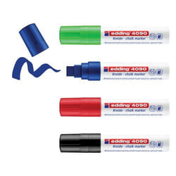 Edding 4090 Chalk Marker Chisel Tip 4-15mm Line Assorted Colours (Pack