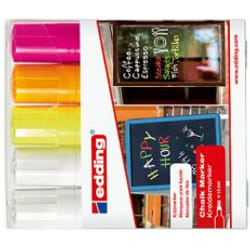 Edding 4090 chalk marker Block Grey, Orange, Pink, White, Yellow 5 pc(s)