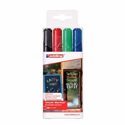 Edding 4095, Black, Blue, Green, Red, Bullet, Odorless, 4 pc(s)