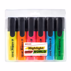 Edding 345, Multicolour, Multicolour, 6 colours, Fine, Chisel tip, 2 mm