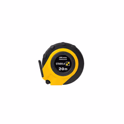 Capsule Tape Measure LBM 2000 Fibreglass, 20 m, Fibreglass Measuring Tape with Metric Scale and Kink Protection, Universal Hook, Shatterproof Capsule,