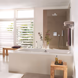 GROHE Euphoria Cube 150 Head Shower with Rain Spray Chrome Finish, Made In Germany, with Water Saving Feature 27705000