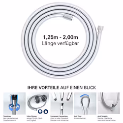 Grohe 28 025 000 69-Inch Twist-Free Metal Hand Shower Hose  StarLight Chrome