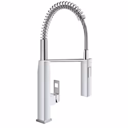 GROHE Eurocube, Standard, Chrome, Metal, Lever handles, Single, 1/2"