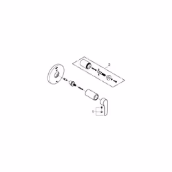 Eurosmart New Single-Handle 3-Port Diverter Valve Trim Kit with Lever