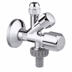 GROHE Original WAS, Combination service valve, Metal, Chrome, 1/2"