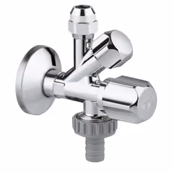 GROHE Original WAS, Combination service valve, Metal, Chrome, 3/8"