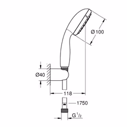 GROHE Vitalio Go 100 shower system Chrome