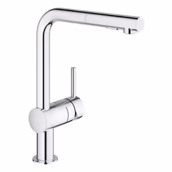 GROHE Minta, Pull-out, Chrome, Metal, Lever handles, Single, 1/2"