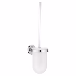 GROHE Essentials, Toilet brush & holder, Chrome, Glass, Metal