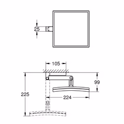 GROHE Selection Cube wall mirror Round Chrome